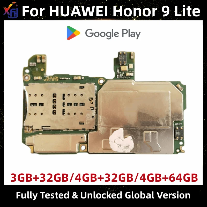 Mainboard for Huawei Honor 9 Lite, 32GB, 64GB, Global ROM, Original Unlocked Logic Board, LLD-L31