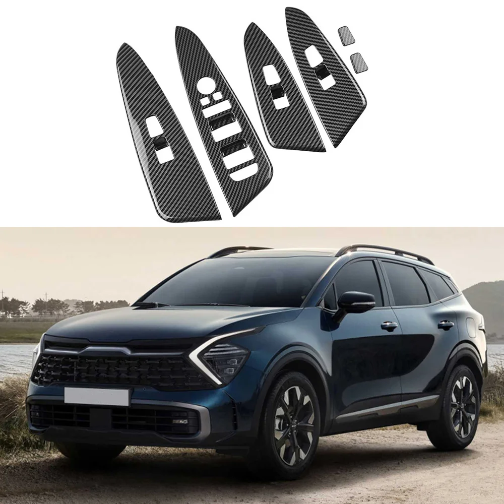 ABS Windows Lifter Button Panel Cover Trim for KIA Sportage NQ5 2022 2023 2024 LHD Car Stickers Accessories
