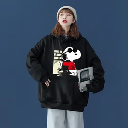 Popular cartoon character Snoopy Charlie Brown hooded hoodie for men and women, casual sports street hoodie for couples