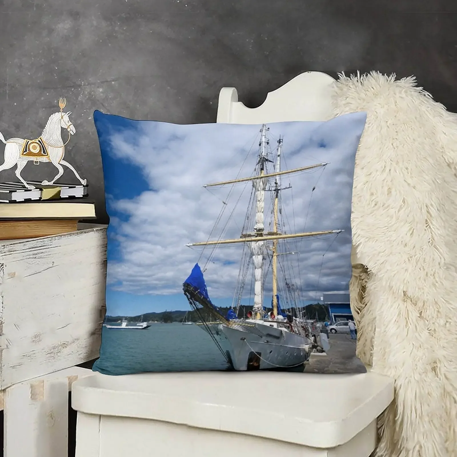 The two-masted Brigantine.........' Robert C. Seamans ! Throw Pillow Custom Cushion Photo Covers For Sofas pillow