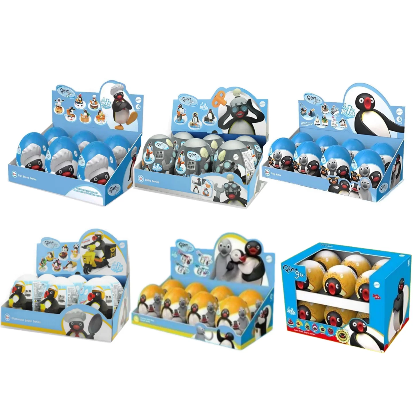 

Коллекционные миниатюрные фигурки Pingu Penguin: Сюрприз-боксы с мультяшными персонажами для создания сцен и декораций для аквариума