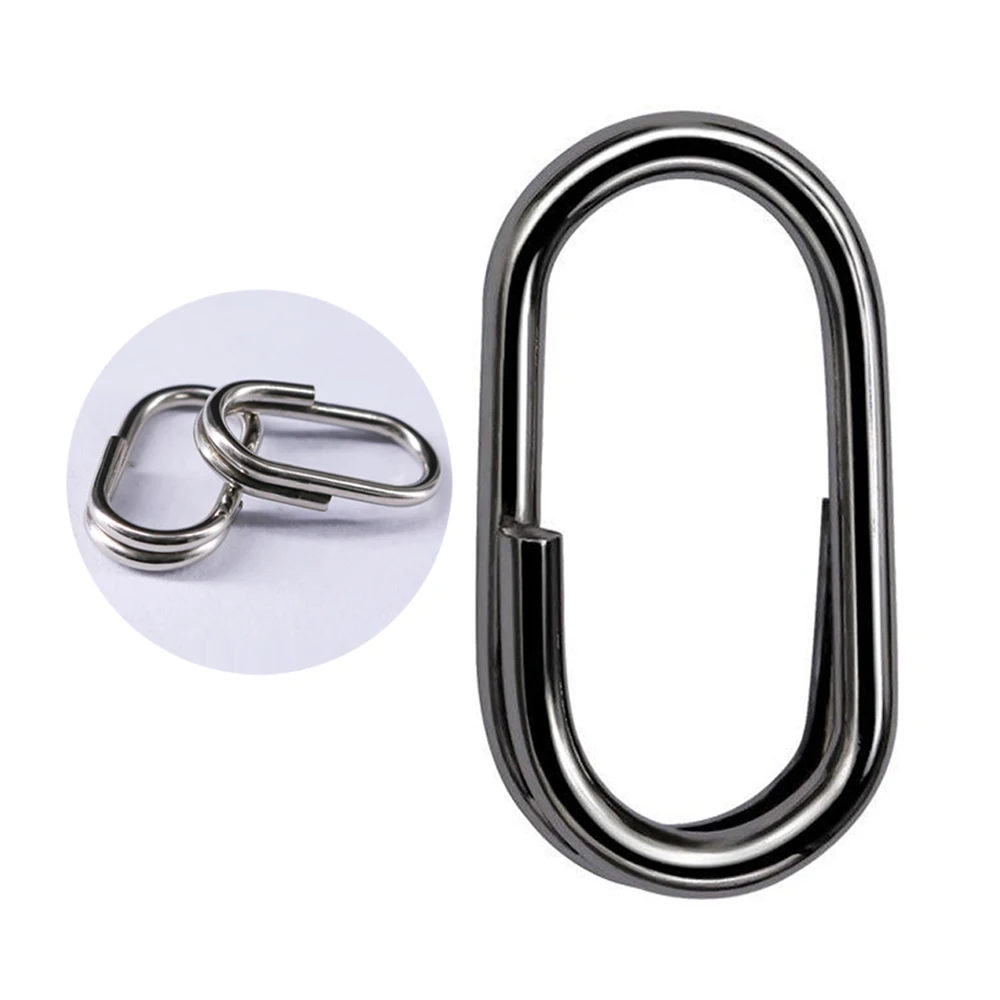 20 or 50X Fishing Oval Lure Circle Pike Stainless Steel Rolling Swivel Oval Split Rings Fishing Accessories Connector Pin Tackle