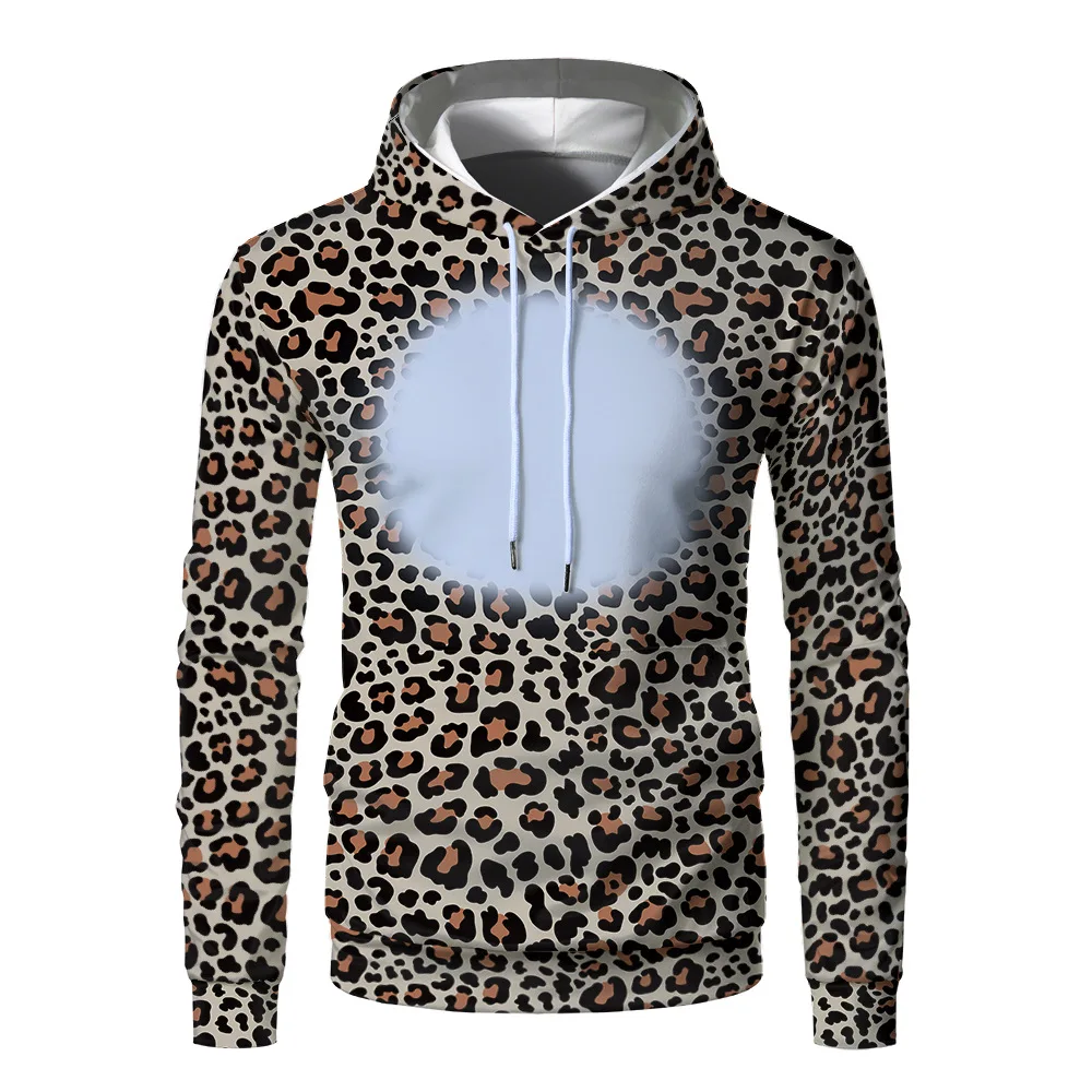 Spring And Autumn New Leopard For Print Custom Tie Dye Hoodie Thermal Sublimation Blank Pattern Polyester Hoodie