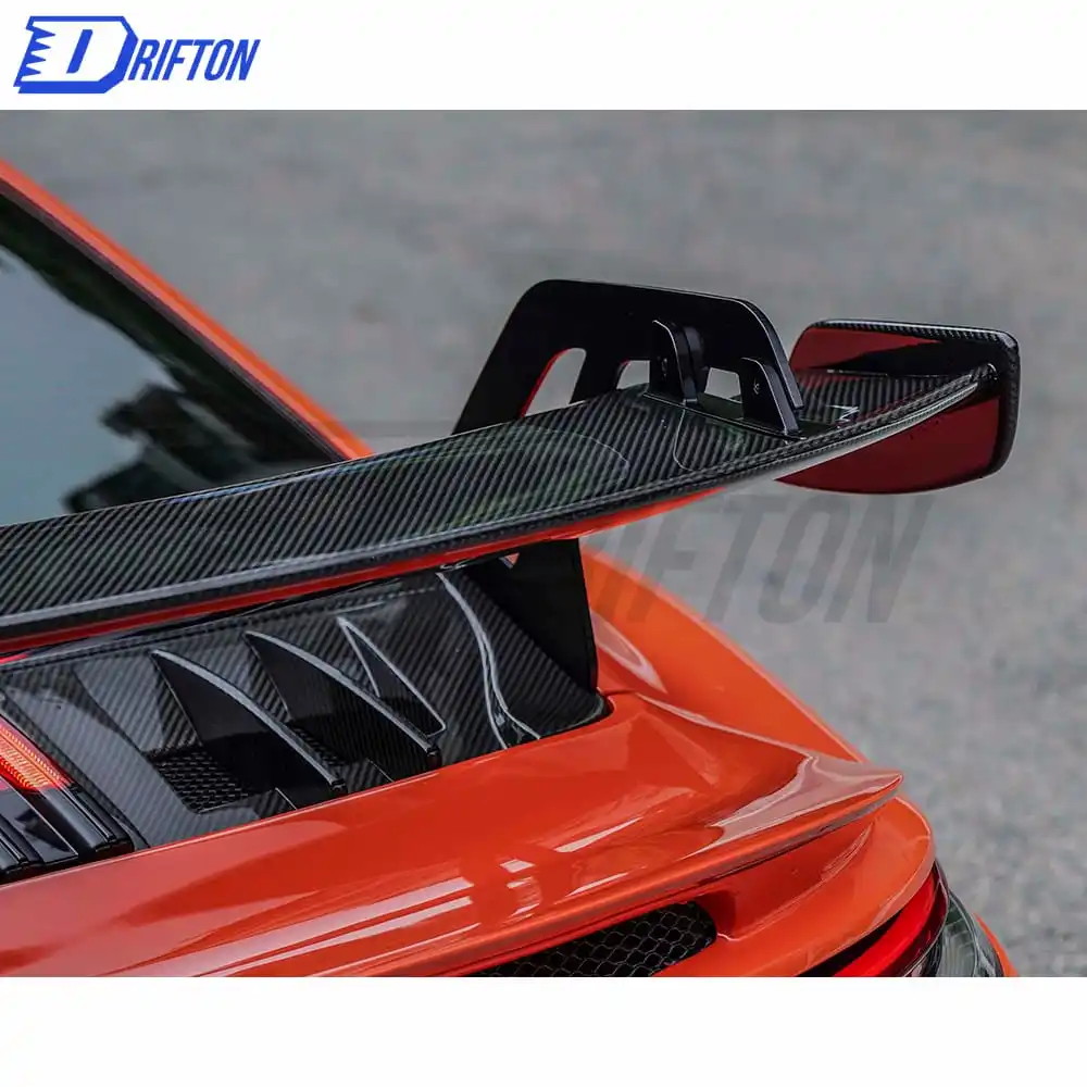 GT3 Style Full Dry Carbon Fiber Rear Spoiler & Engine Cover & Rear Trunk Set for Porsche 911 992 Carrera S GT Wing
