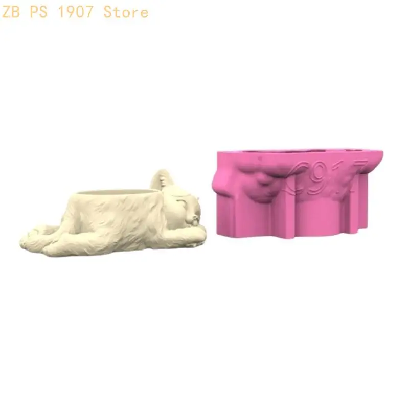 

Multipurpose Silicone Mould Planter Molds Resin Concrete Crafting Molds Cats Designs Pots Mold Silicone Texture 55KA