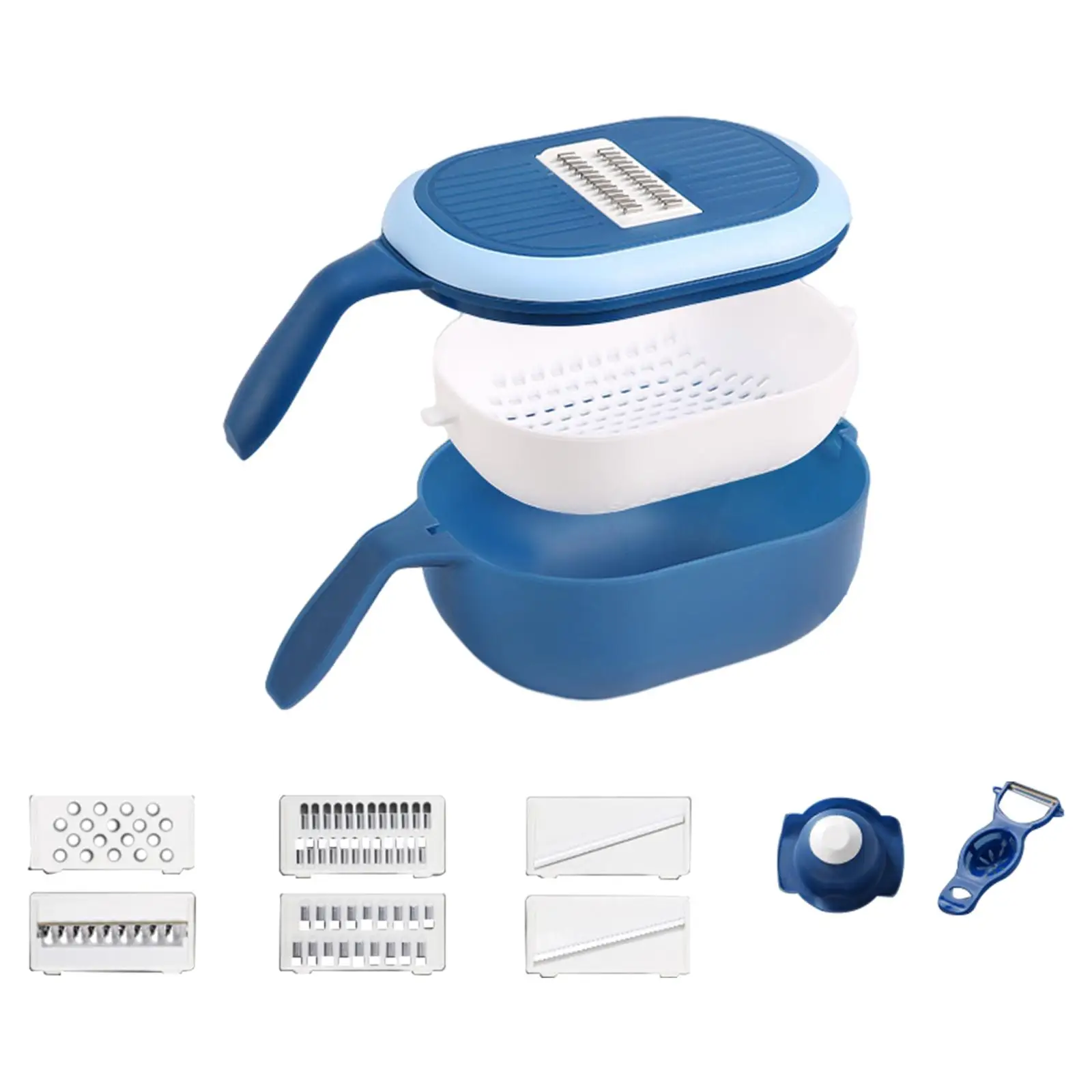 Vegetable Slicer Dicer Cutter Grater with 6 Blades and Hand Guard for Onion Carrot Potato Cabbage Tomato Fruit Multifunctional