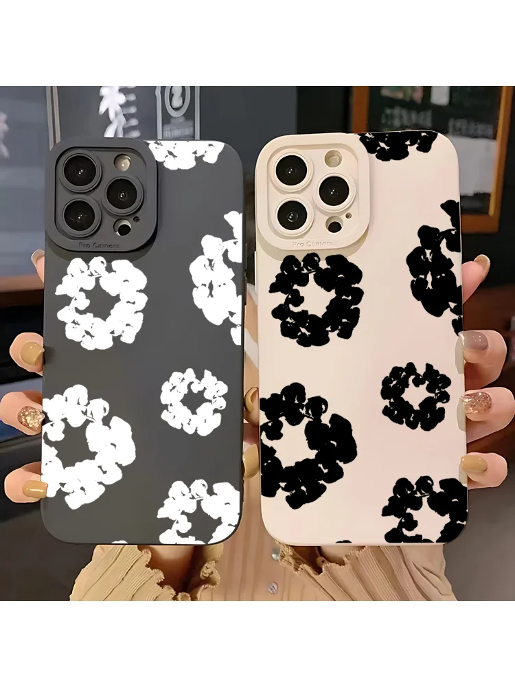 Coque de téléphone de luxe en d-denim t-larmes, étui en Silicone souple pour IPhone 16e 16 15 14 13 12 11 Mini Pro Max X XR XSMax 8 7 6 6S Plus