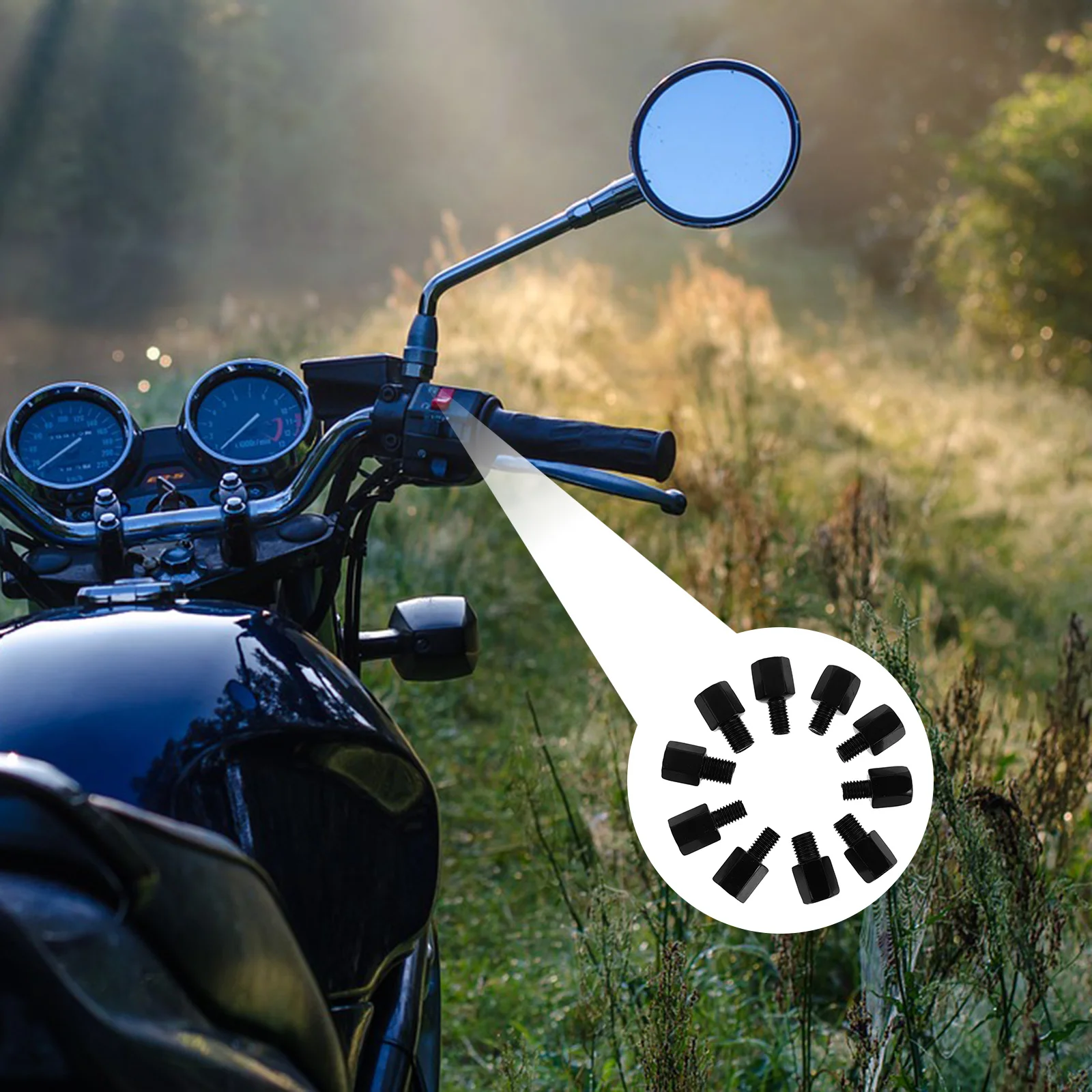 10 قطعة محول الرؤية الخلفية للدراجات النارية مرآة فولاذية جبل الناهضون تمديدات محولات مرآة جانبية للدراجات الكهربائية العالمية