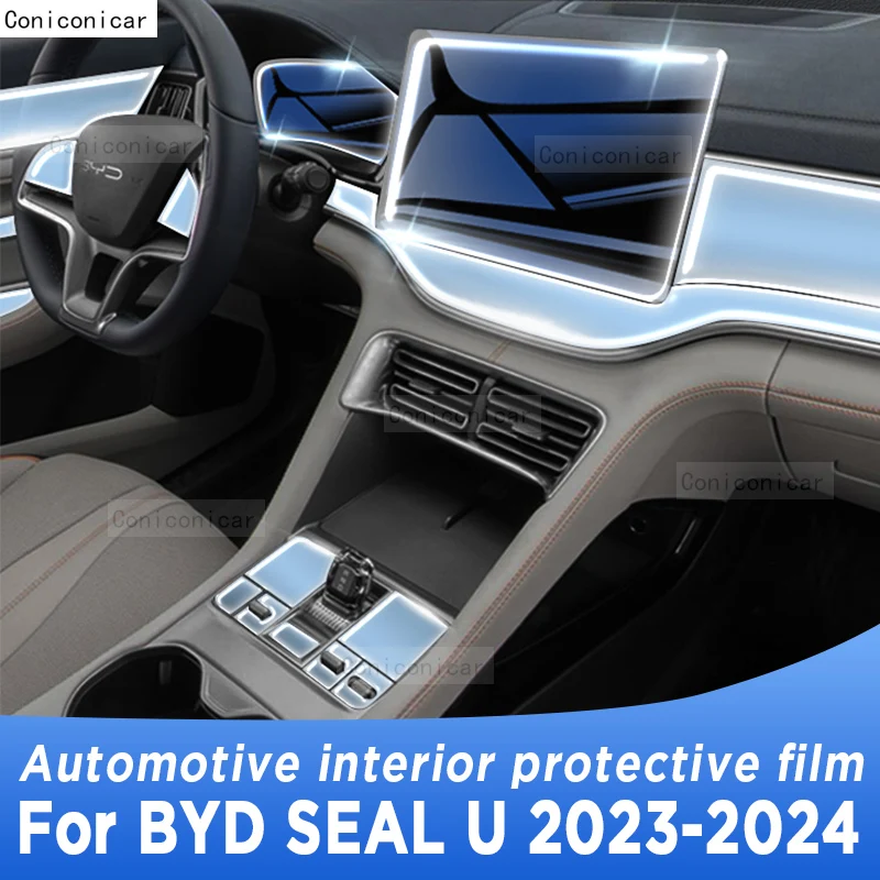 

For BYD SEAL U 2023 2024 Gearbox Panel Navigation Automotive Interior TPU Protective Film Anti-Scratch Sticker Accessories