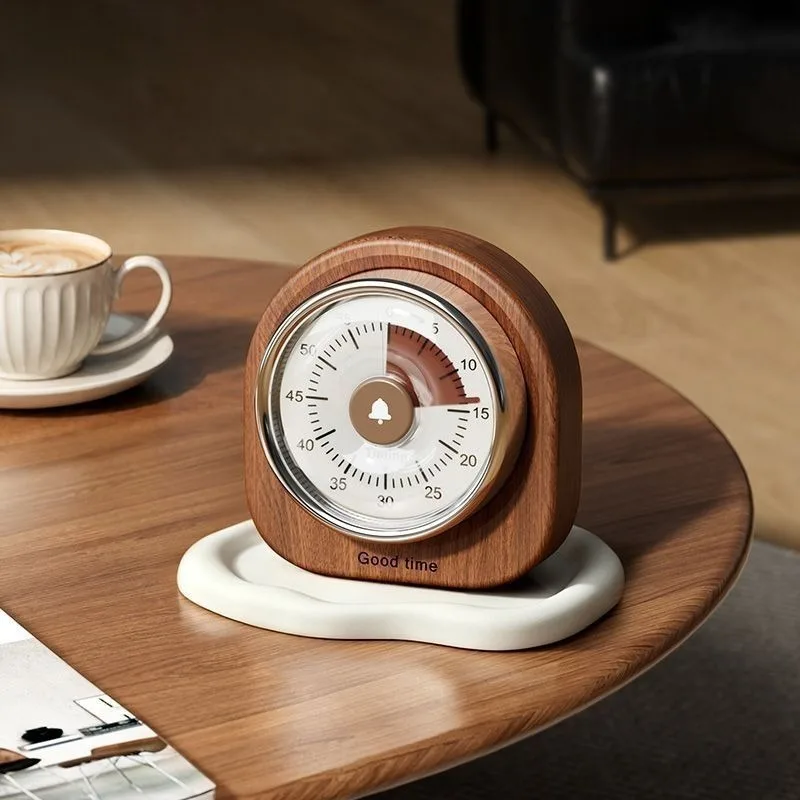 Wooden Magnet Timer Cool Battery Free Miniature 60 Minutes Timer Modern Home Kitchen Learning Countdown Time Tools Tech Gadget
