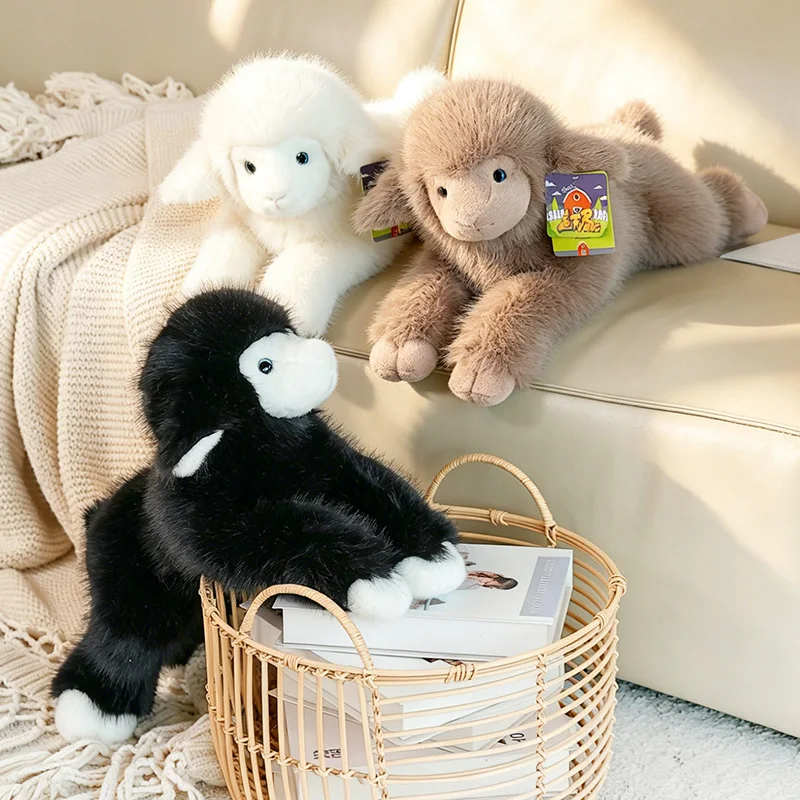    Peluche de Cordero Iris Suave y Cómodo de 40/50cm, Color Caqui, Blanco Leche, Negro, Decoración para el Hogar, Regalo para Niños