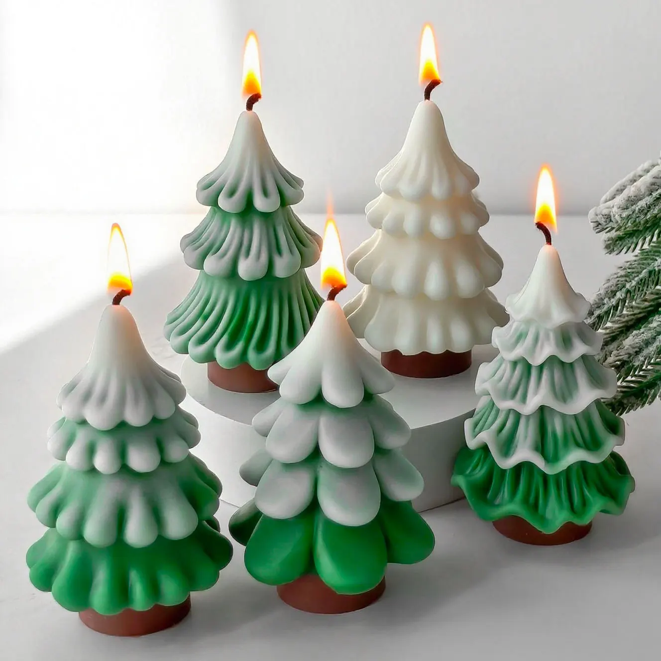 

Christmas Tree Candle Mold DIY Holiday Handmade Aromatherapy Decoration Gift Silicone Mold Aroma Plaster Resin Ornament Molds
