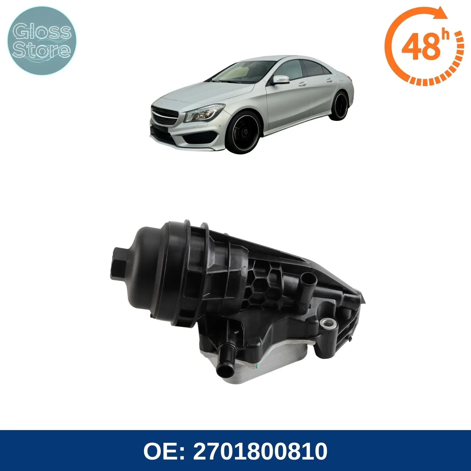

2701800810 Engine Oil Filter Housing With Cooler For MERCEDES-BENZ CLA GLA 2013-2019