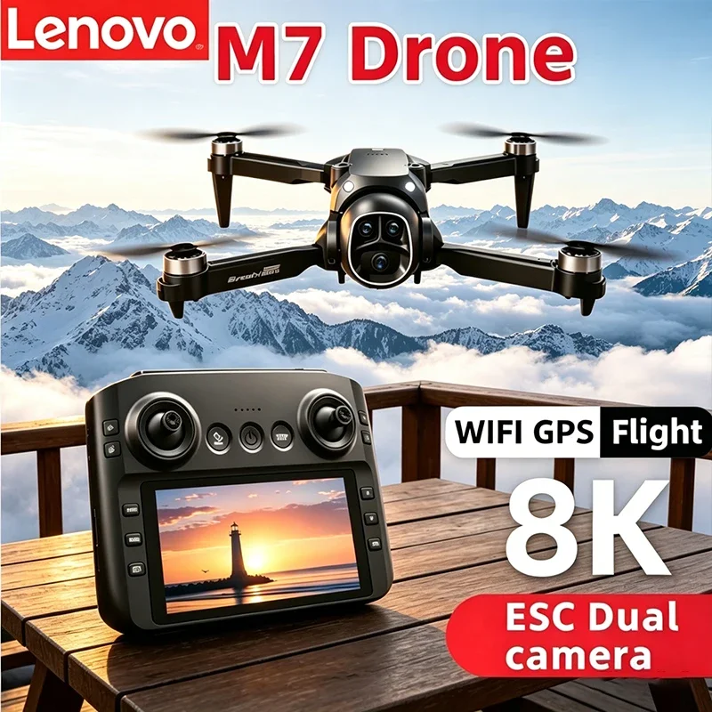 

Lenovo M7 8K Drone with HD Dual Camera Professional Aerial Photography Quadcopter Portable Foldable Remote Control WiFi Aircraft