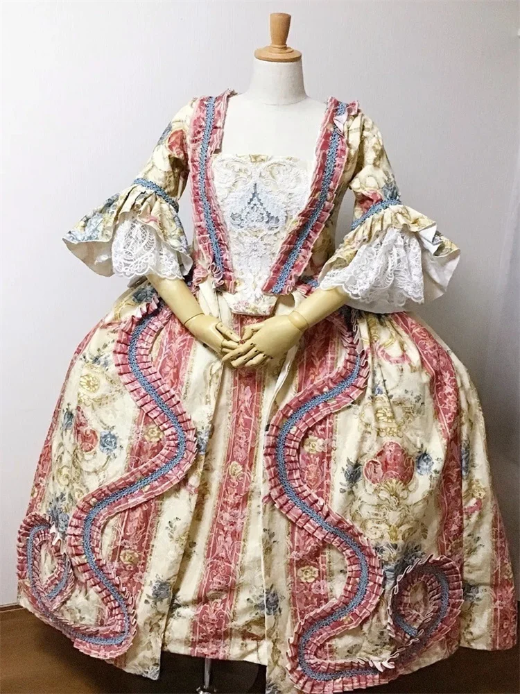 ثورة 1700s الاستعماري الجورجي الروكوكو الفيكتوري الأميرة الباروك الأزهار صخب فستان رداء لا فرانسيز