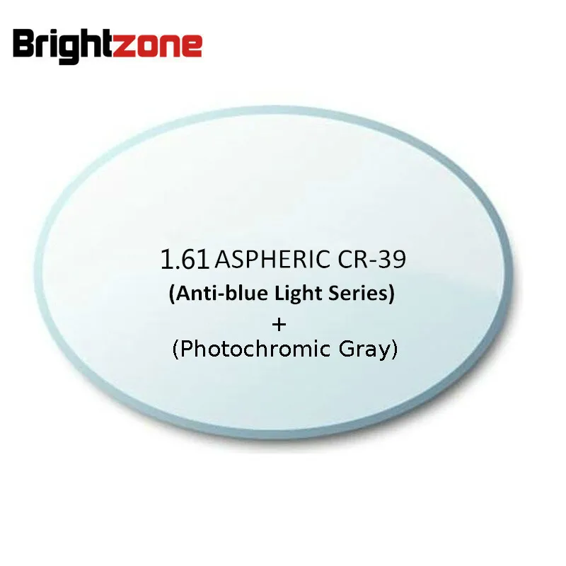 1.61 asférico anti azul ray fotocromático cinza ar cr39 resina óculos prescrição rx lentes lentes ópticas oculos lenzen lente olho