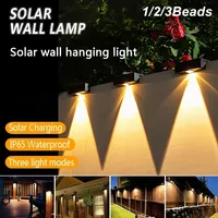 LED Solar Garden Lights Outdoor Garden Square Wall Lamp IP65 Waterproof Solar Powered Light Yard Balcony Fence Decoration Lamps