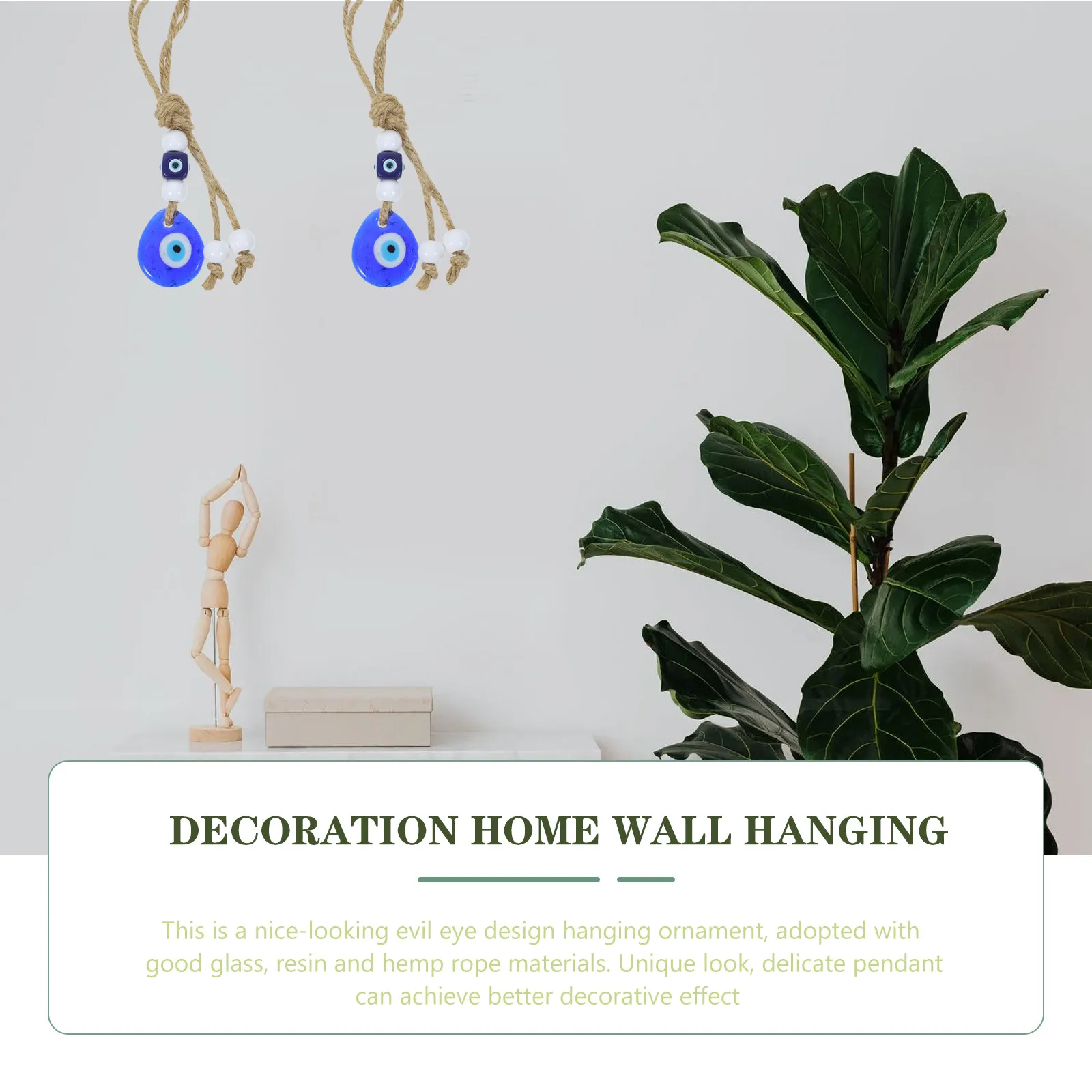 4Pcs Evil Hanging Ornament Turkish Blue Eye Protection Charm Glass Resin Hanging Decor for Car Door Window Rearview