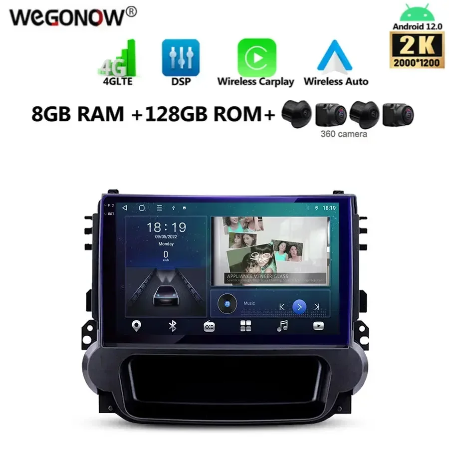 2000*1200 360 Carplay Auto 8G + 128G Android 13,0 reproductor de DVD para coche mapa GPS WIFI Bluetooth RDS Radio para Chevrolet Malibu 8 2012-2015