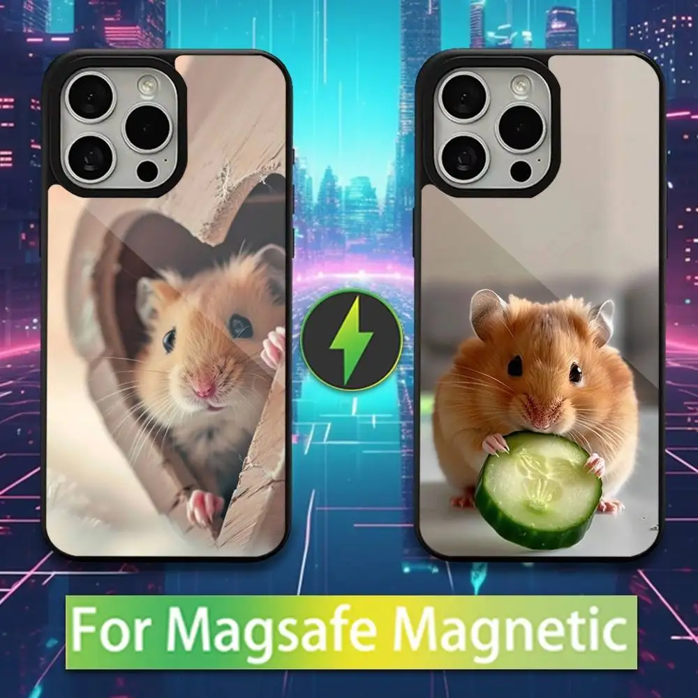 

Cute Hamster Animal Phone Case For iPhone 16,15,17,14,13,12,11,Pro,Max,Plus,Mini,Magsafe,Magnetic Wireless Charging Case