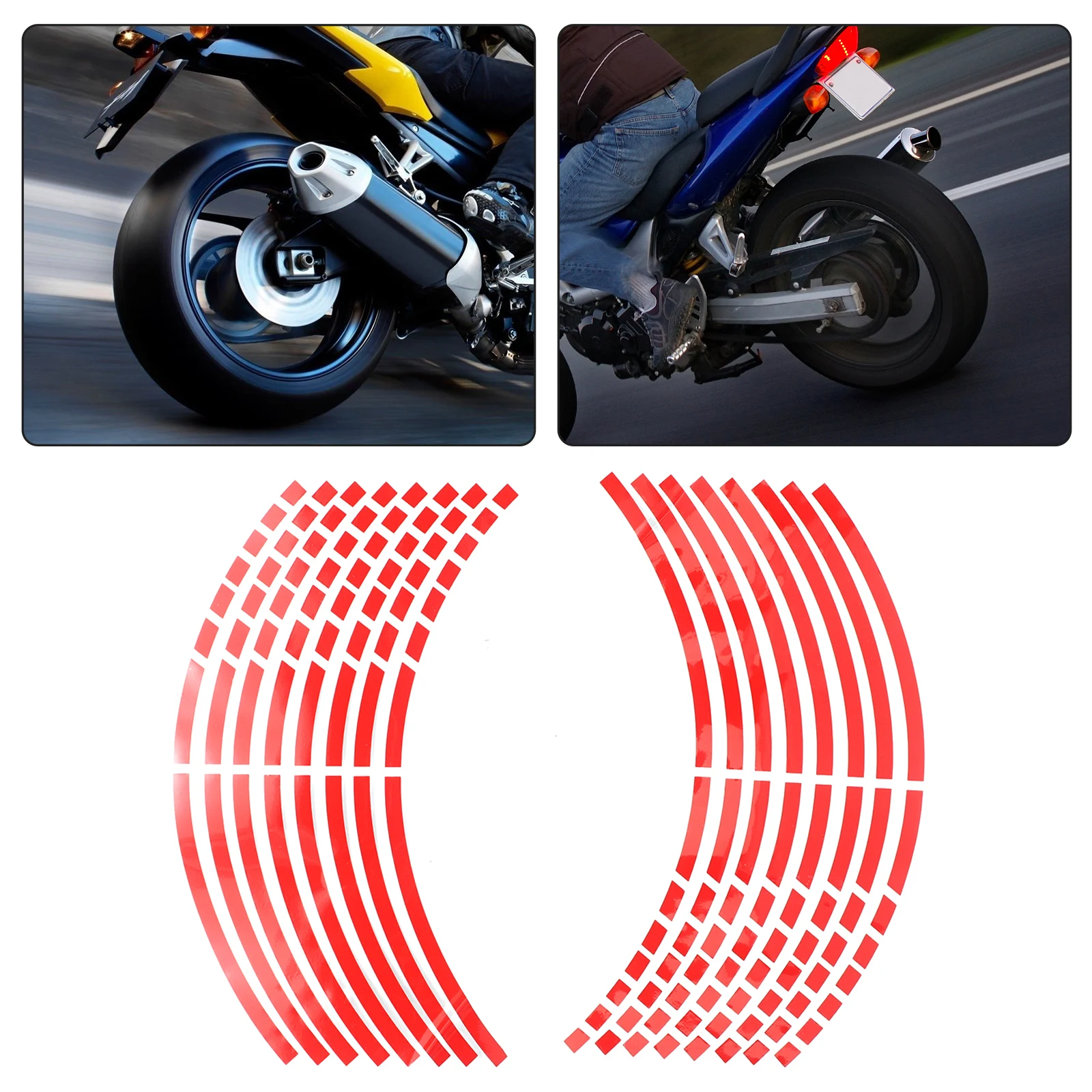 Wheel Sticker Reflective Rim Stripe Tape Bike Motorcycle Stickers 6pcs/Set 18“ Car Wheel Tire Sticker For Bike Motorcy