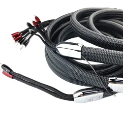 Pair WEL Signature Bi-wire Speaker Cable PSS Silver Amplifier Horn Cable HiFi Audio Loudspeaker Wire