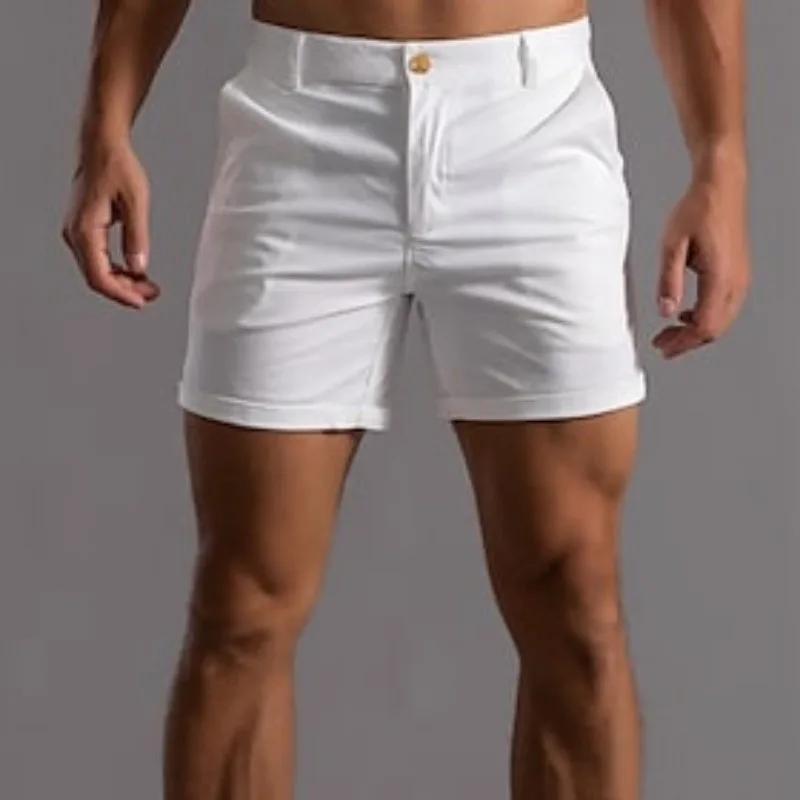 Summer New Men\'s Shorts Street Trendy Sexy Workwear Pants Zipper Elastic Waist Super Shorts Casual Pants