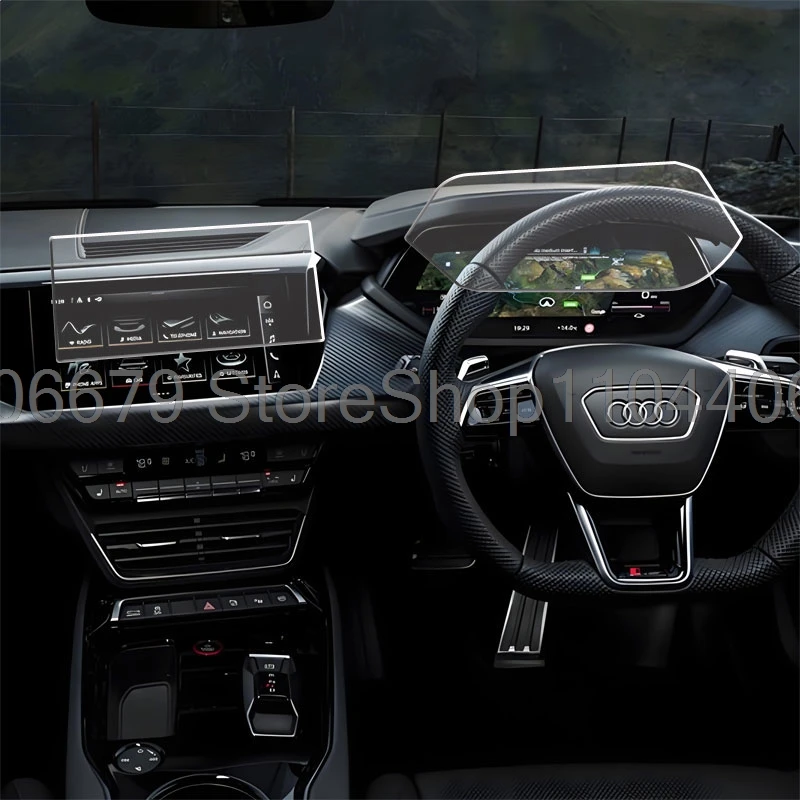واقي شاشة من الزجاج المقسى لسيارة Audi S e-tron GT RS e-tron 2022- 2025 10.1 بوصة نظام ملاحة GPS للسيارة واقي للأدوات