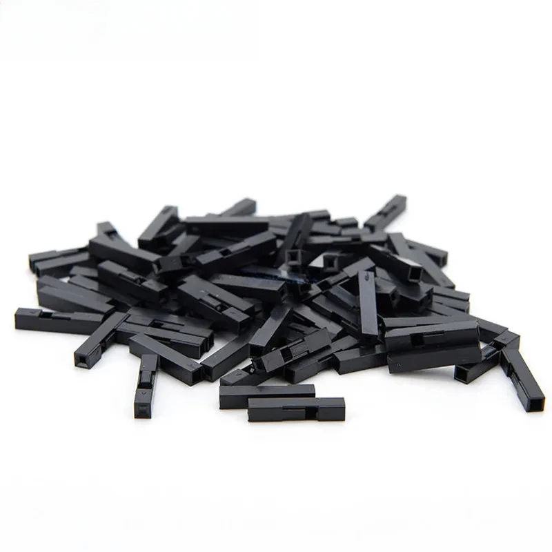 100PCS dupont Head 2.54mm Pitch 1Pin Du Bang Black Plastic Shell Pin Head Connector Jumper Wire Cable Housing Plug Female