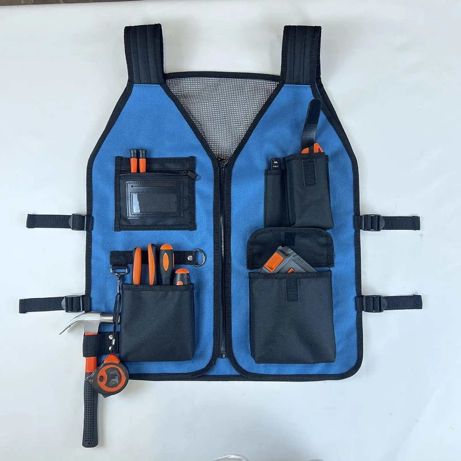 

Electrician Vest Waterproof Oxford Cloth Multipocket Tool Holder Vest for Construction Site and Woodworking