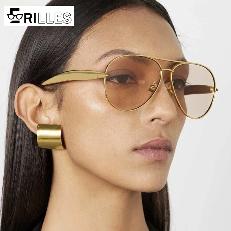 

Toad-shaped Sunglasses Metal New Retro Plain Sunglasses High-end Women's Street Photography Trendy Sunglasses