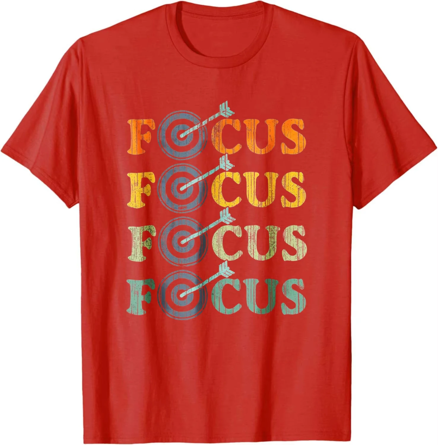 Focus Target Shooting Archery Bow and Arrow Archer Graphic Tee Unisex Casual Summer Short Sleeve Streetwear Tops