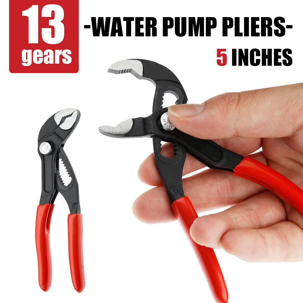 1Pc 5Inch 13Gears Mini Water Pump Pliers, Compact Carbon Steel Water Pump Pliers for Home Maintenance/DIY Projects, Hand Tools