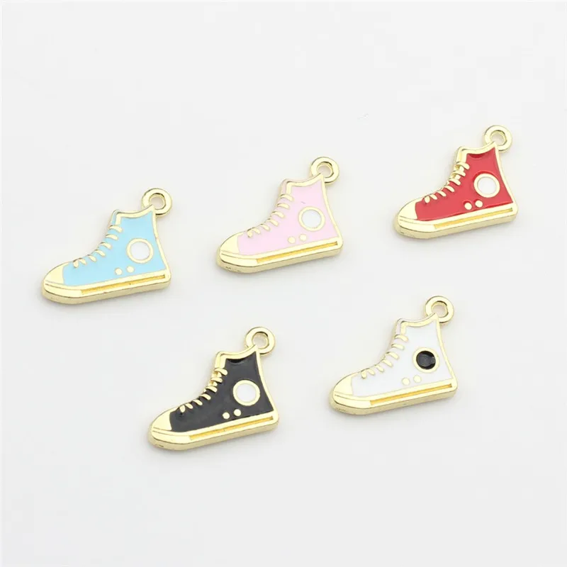 

Wholesale 100pcs/lot alloy drop oil cartoon shoe shape alloy floating locket charms diy jewelry earring pendant accessory