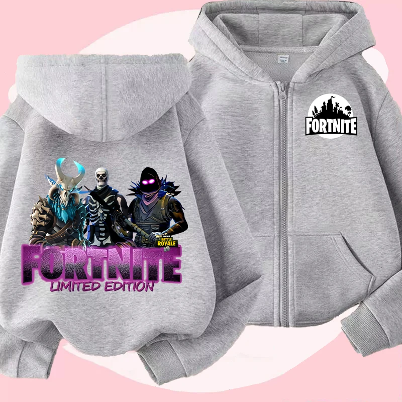 Новые детские толстовки Fortnites, пальто, толстовка на молнии с принтом персонажей мультфильмов, детская осенняя куртка, зимняя детская одежда для мальчиков