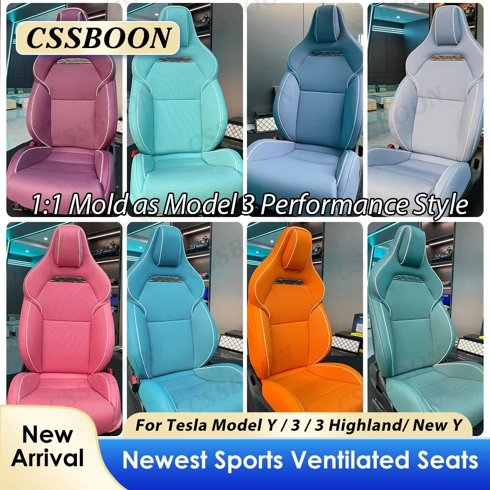 

New Y Juniper Luxury Sports Seats for Tesla Model 3/Y Interior Decoration Comfortable Seat Ventilation Modification