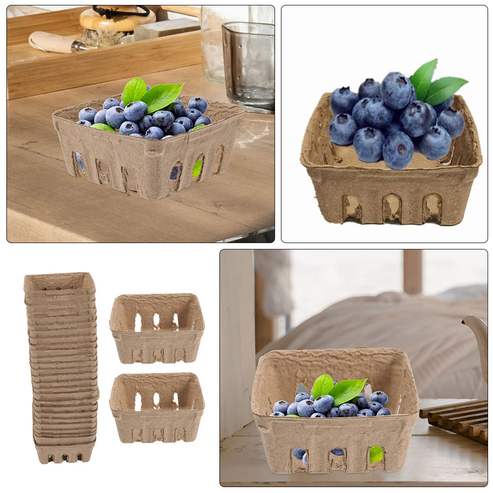 40Pcs Pulp Berry Basket Household Fruit Containers Berry Fruit Basket Paper Pulp Baskets produce containers