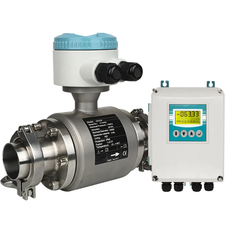 Sanitary Type Magnetic Flow Meter RS485 Water Electromagnetic  