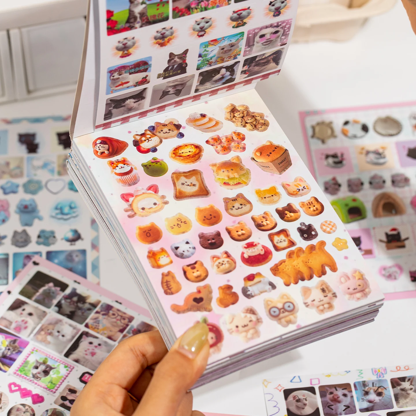 20/40 autocollants découpés en PET mignons de la série quotidienne pour chats, pour scrapbooking fait main, fournitures de papeterie japonaise, journal décoratif