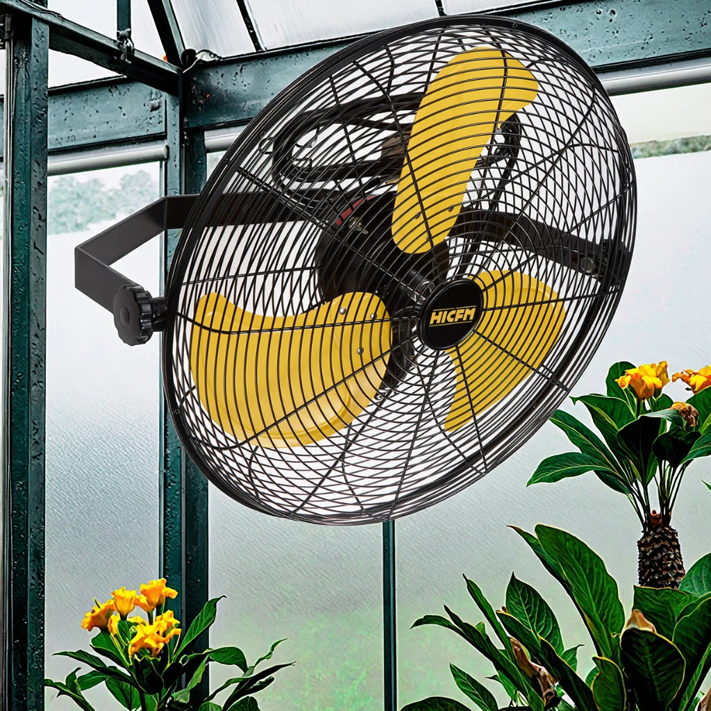 

18-Inch Wall Mounted Metal Fan 4600 CFM 3-Speed Wind Rain Resistant Electric Power Source Mechanical for Courtyards Workstations