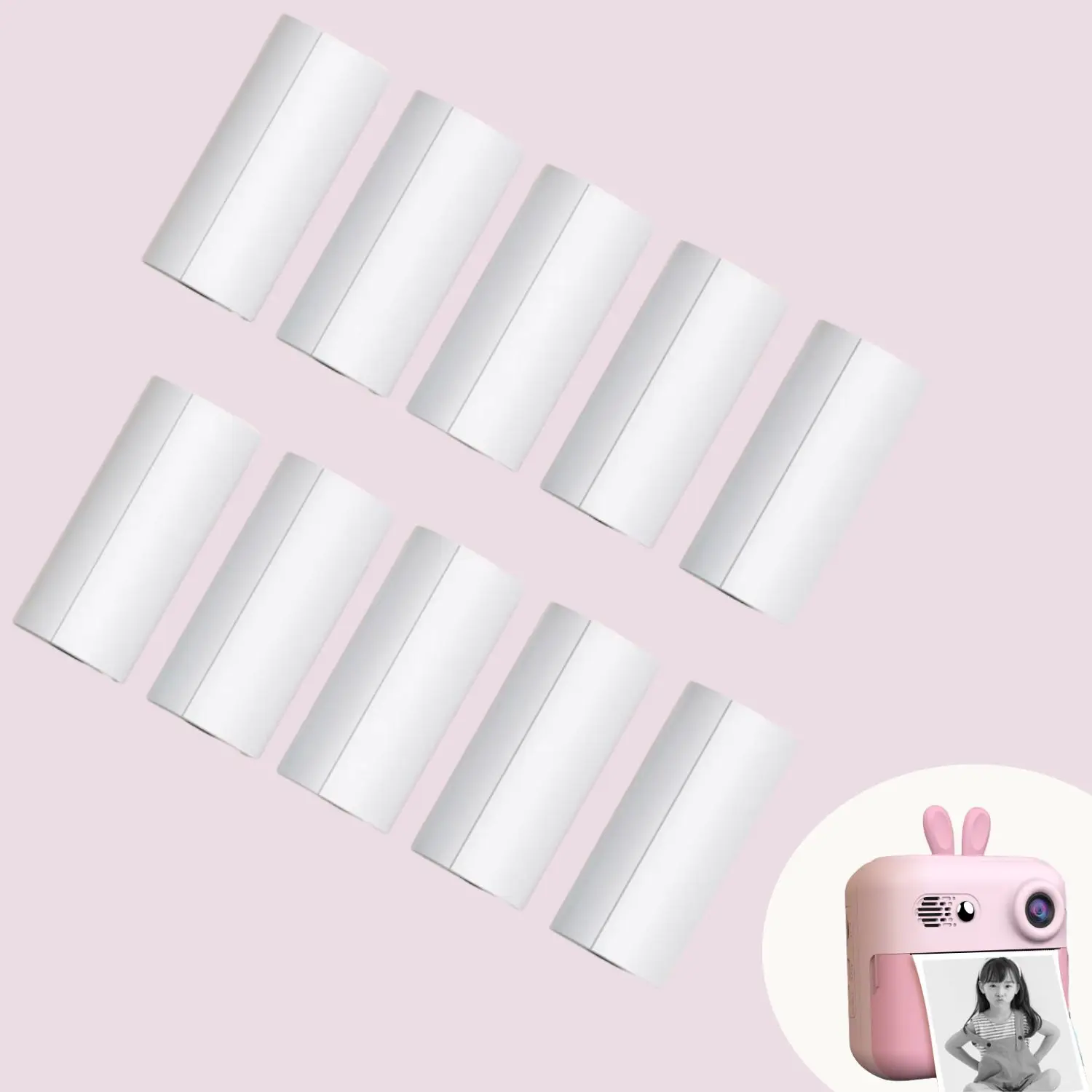 5/10 Rollen Druckpapier für Kinder-Fotokameras Schwarz-Weiß Thermopapier für Sofortbild-Fotodruck