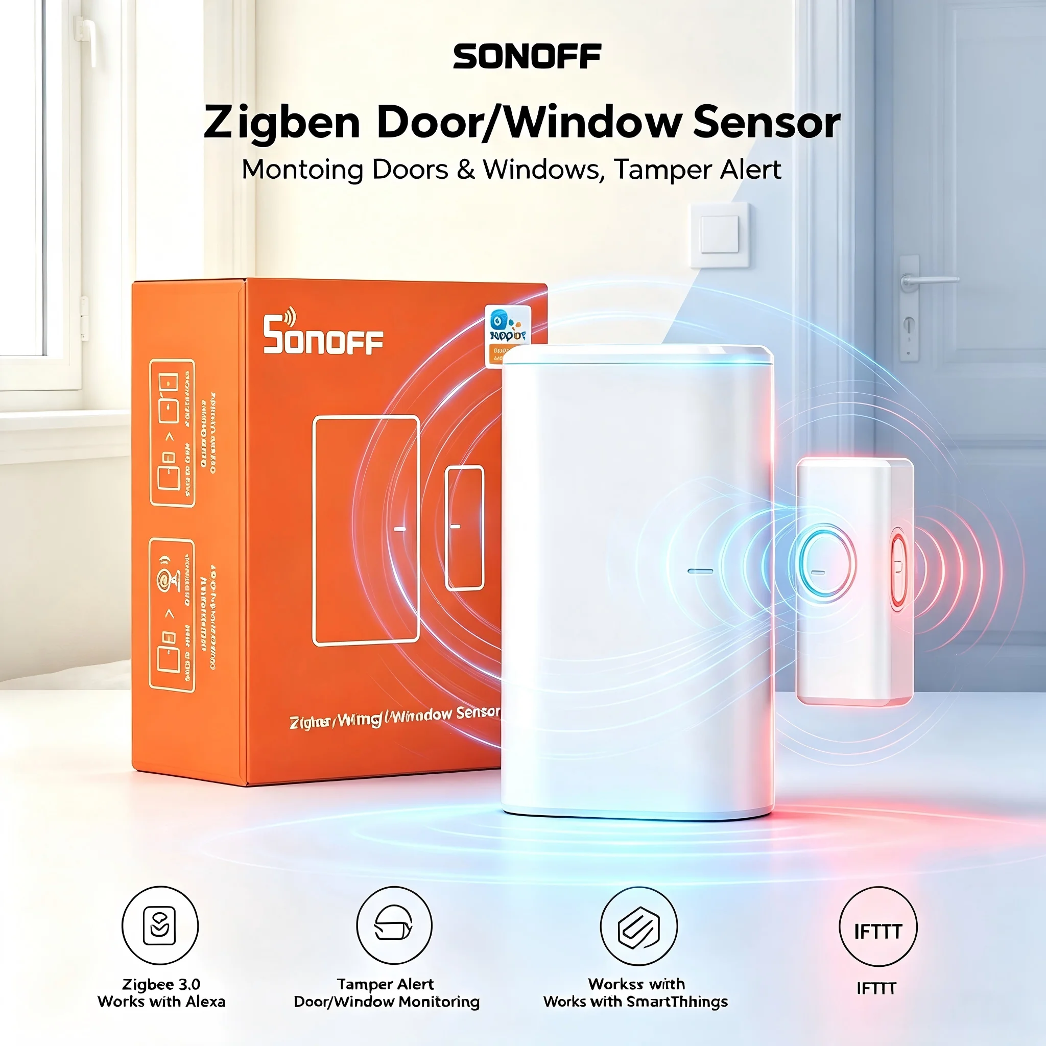 SONOFF SNZB-04P Zigbee Door Window Sensor Home Security Alarm Sensor Local Smart Scene Works With Alexa Google Home ZHA