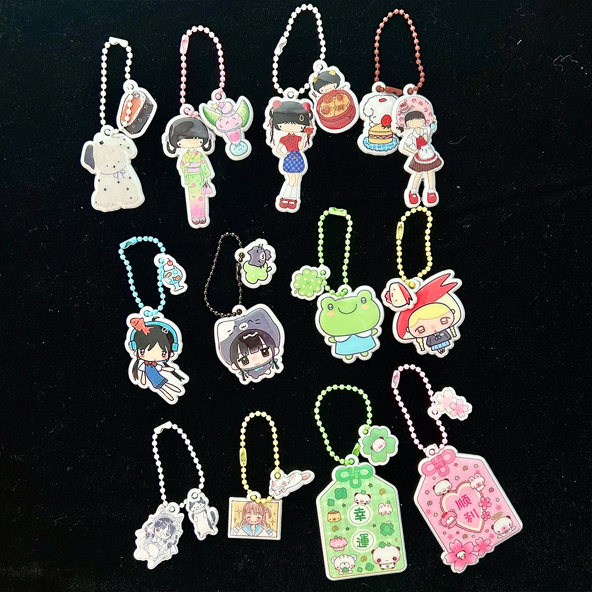 WAKAWAKA Mini Puff Foam Keychain Phone Charm Keyring Original Design Bubble Cotton Bag Car Keys Accessories Cute Decor