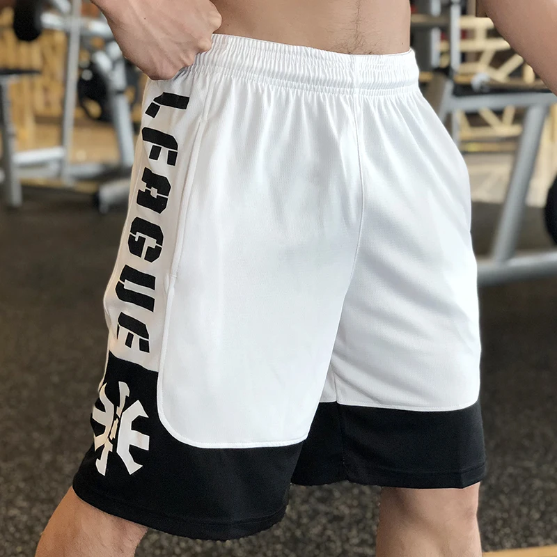 Men\'s Basketball Shorts Running Training Elastic Waist Short Letter Print Summer Sports Shorts Loosed Workout Sportwear For Man