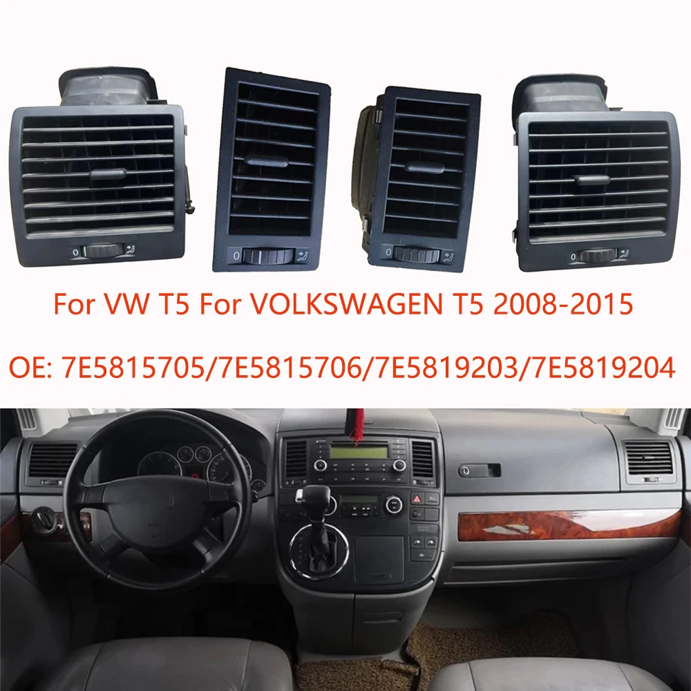 

LINGJIE Вентиляционная решетка кондиционера для VW T5 2008-2015, вентиляционное отверстие для кондиционера 7E5819204 1QB 7E5815705 для T5
