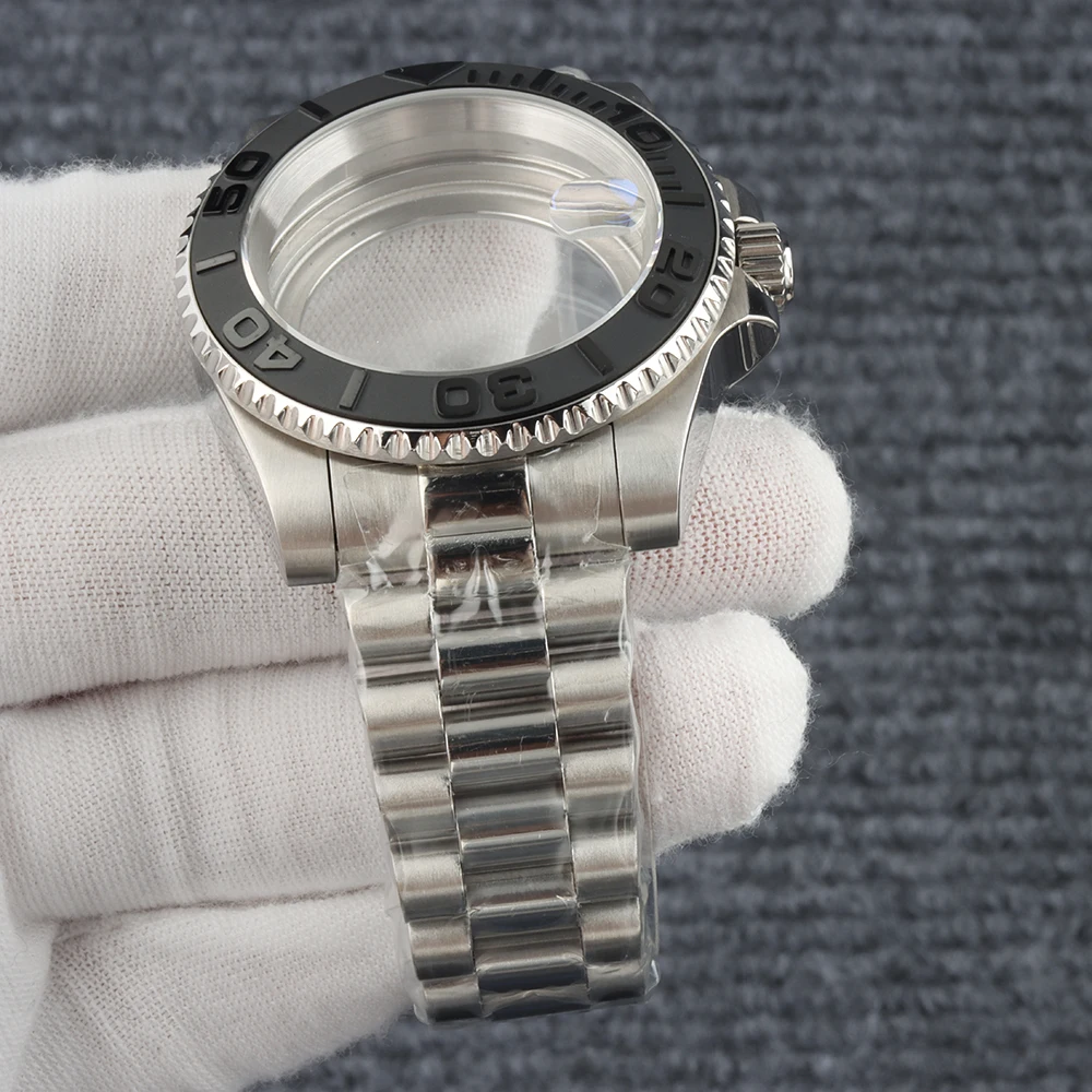 40mm For Yacht-Master Watch Case Sapphire glass NH35 Watch Mods Parts Presidential Strap For NH35 NH36 NH34 NH38 Movement