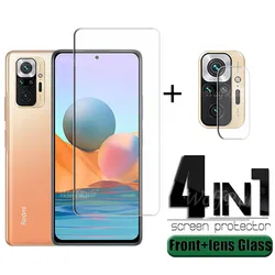 4-in-1 For Xiaomi Redmi Note 10 Pro Glass For Redmi Note 10 Pro HD Screen Protector For Poco M3 Redmi Note 9 10 Pro Camera Glass