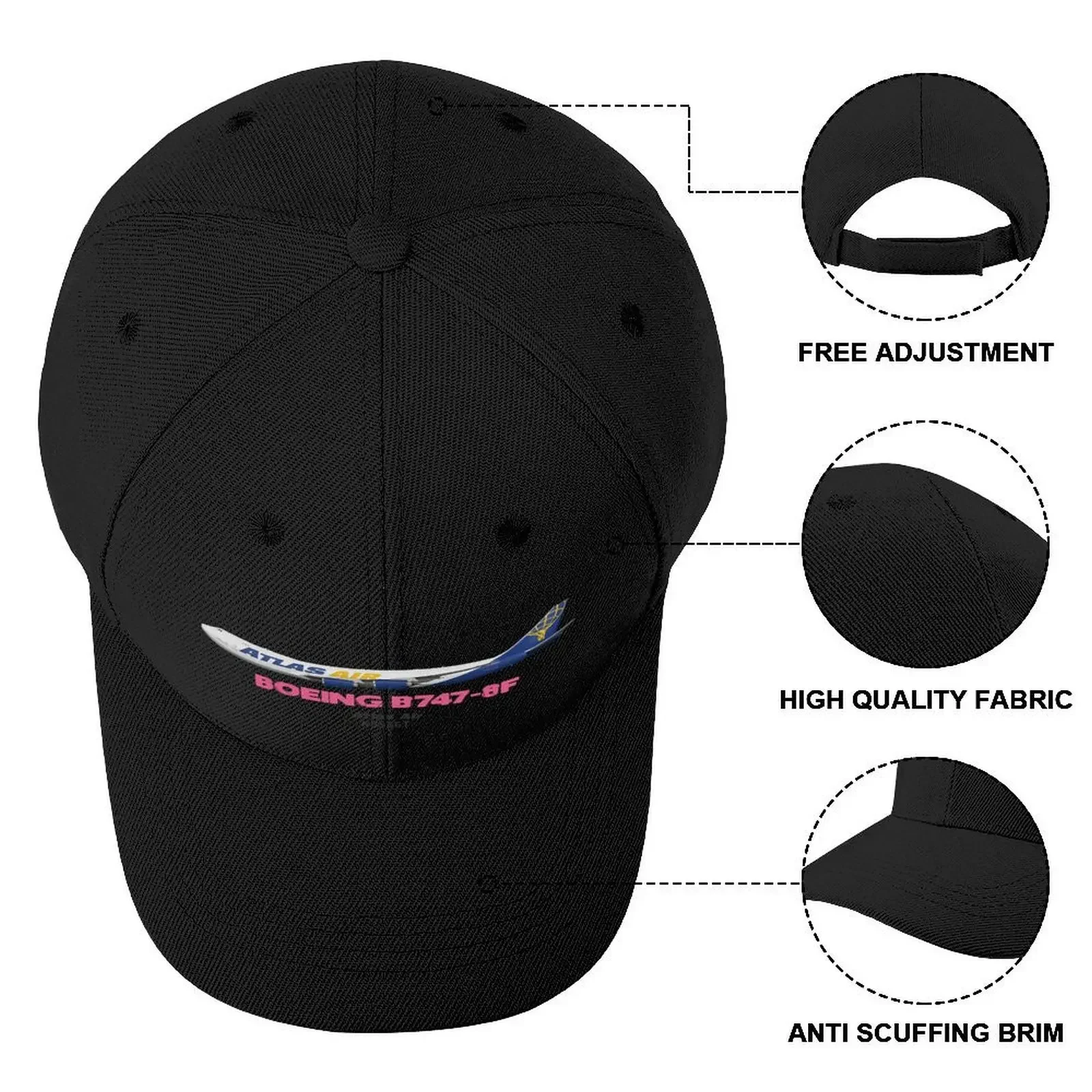 Boeing B747-8F - Atlas AirCap Baseball Cap Mountaineering Hat Baseball Cap For Women 2024 Men's image 4