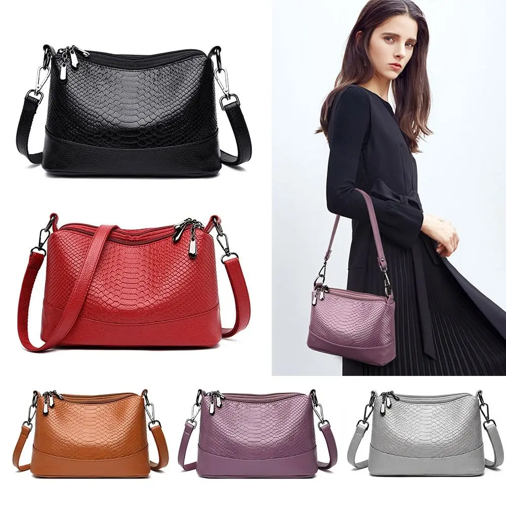 

Fashion PU Leather Lady Crossbody Bag Large Capacity Soft Messenger Satchel Bag Casual Multi Layer Shoulder Bag Daily Use