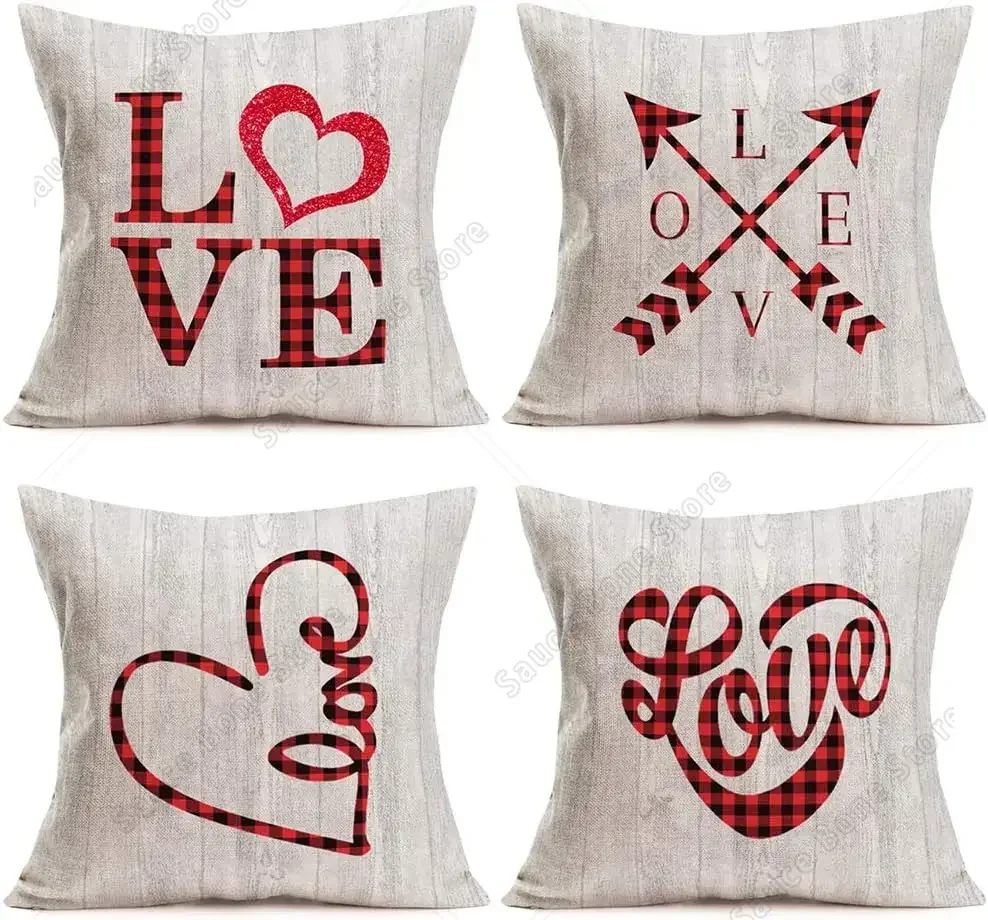 Valentine's Day Decorative Pillowcase 40x40cm Home Decoration Love Arrow Throw Pillow Cover Cushion Cover Valentine's Day Gift